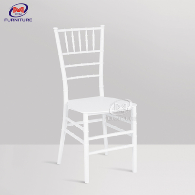 Stable 7 Bars Design White Color PP Material Wedding Hall Plastic Chiavari Chair