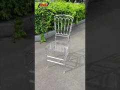 Modern Stacking Crystal Wedding Chiavari Chair Clear Resin Acrylic Napoleon Chair